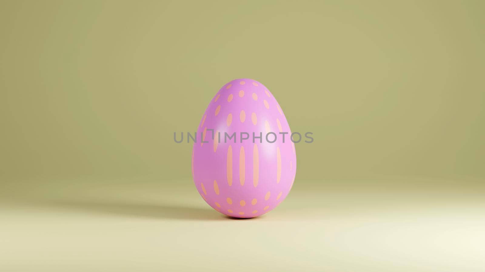 Colorful Easter egg isolated on green background - 3D rendering