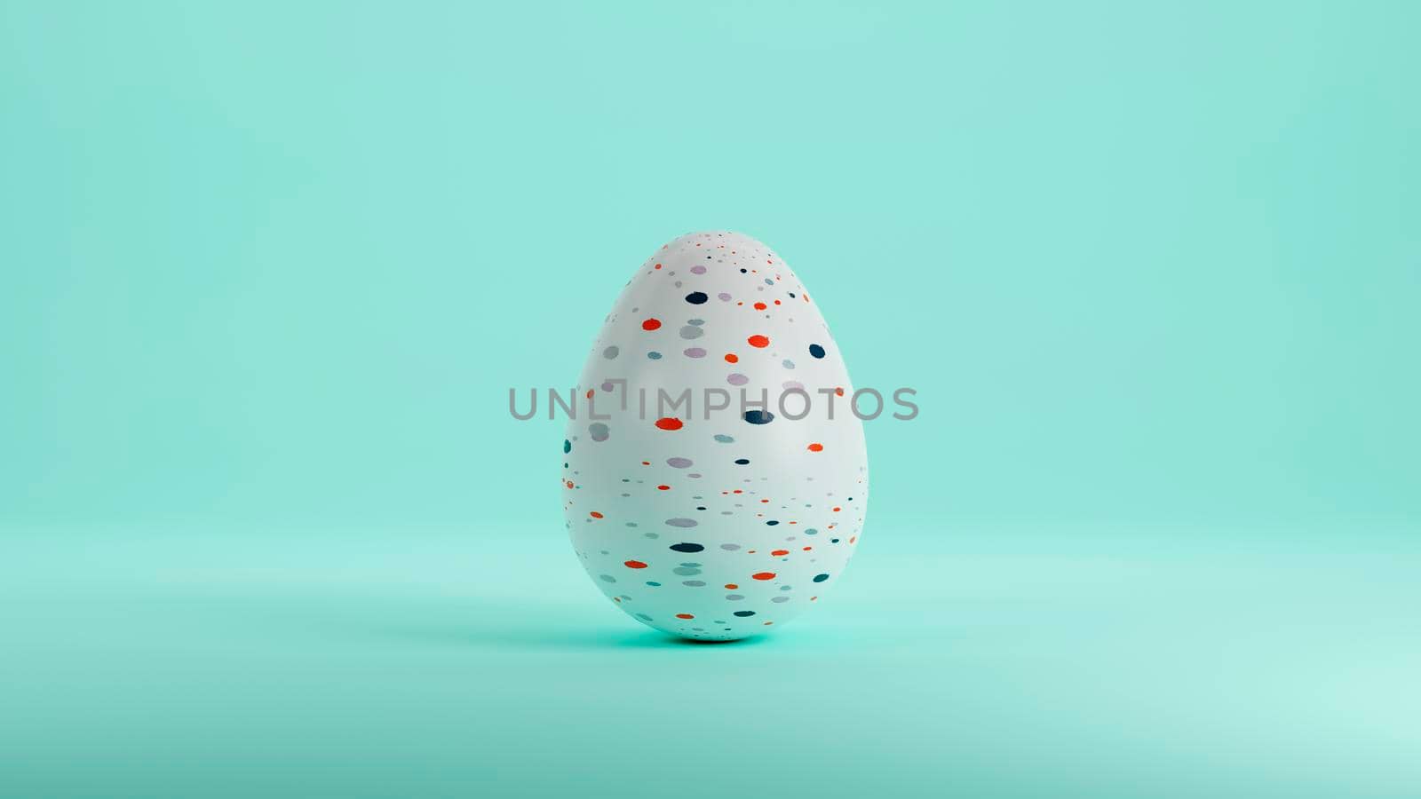 Colorful Easter egg isolated on green background - 3D rendering