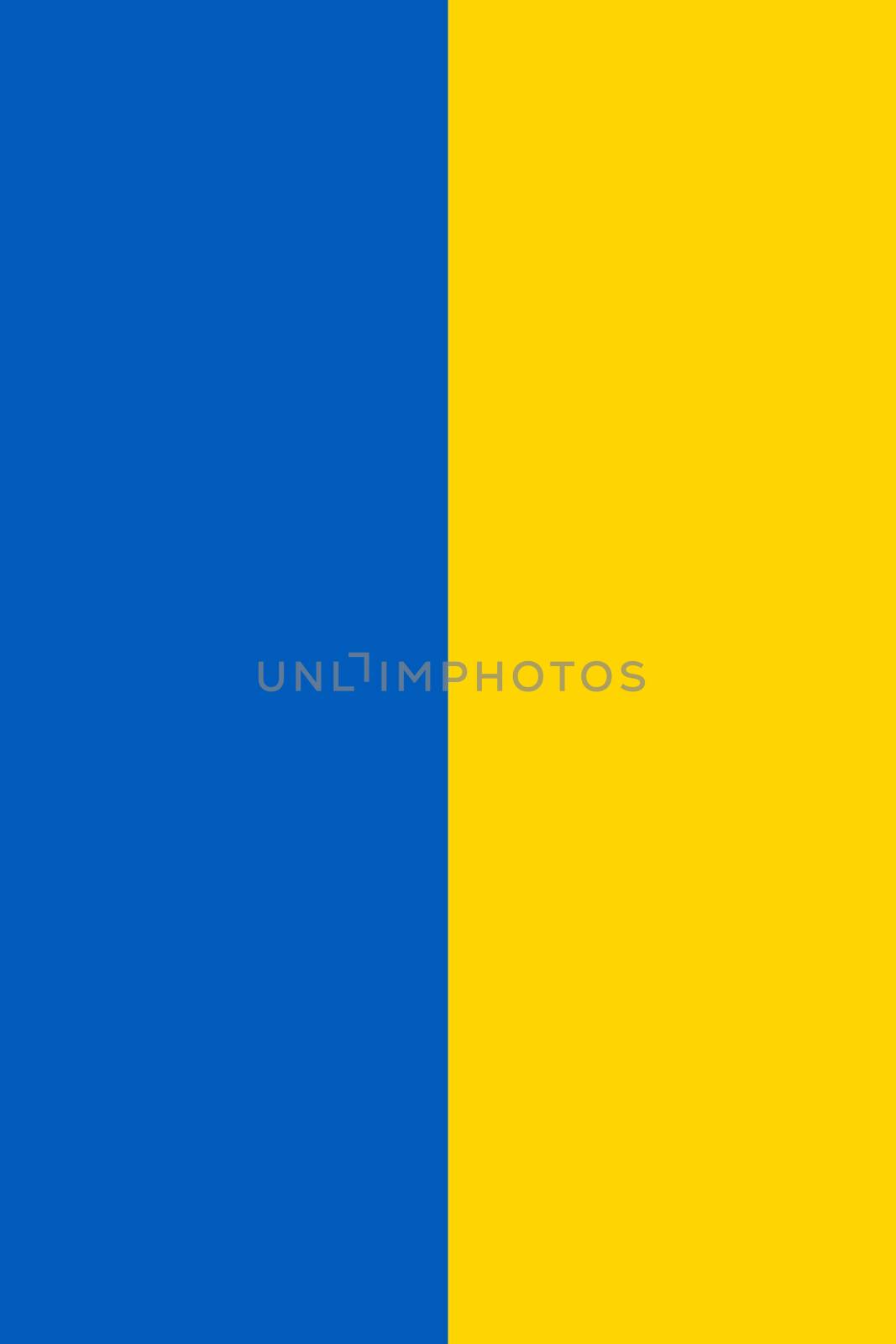 Vertical Ukraine flag. Official state symbol of country. Official RGB colors.