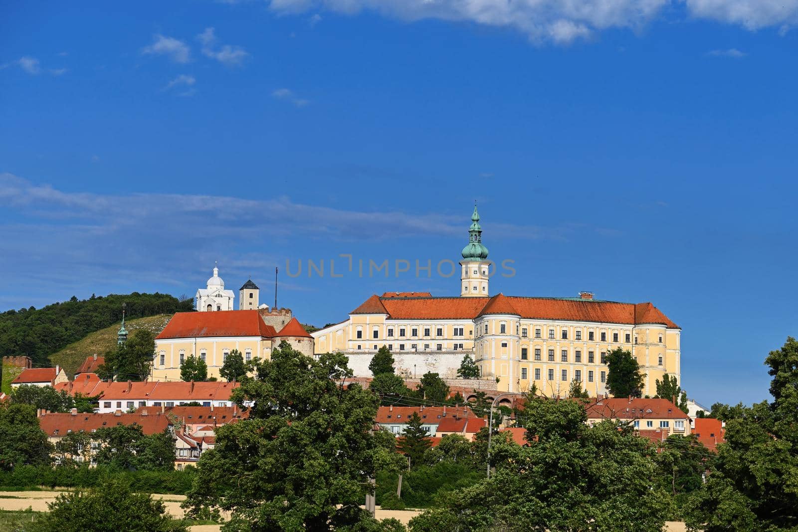Znojmo - Czech Republic. Castle and holy hill with a chapel.