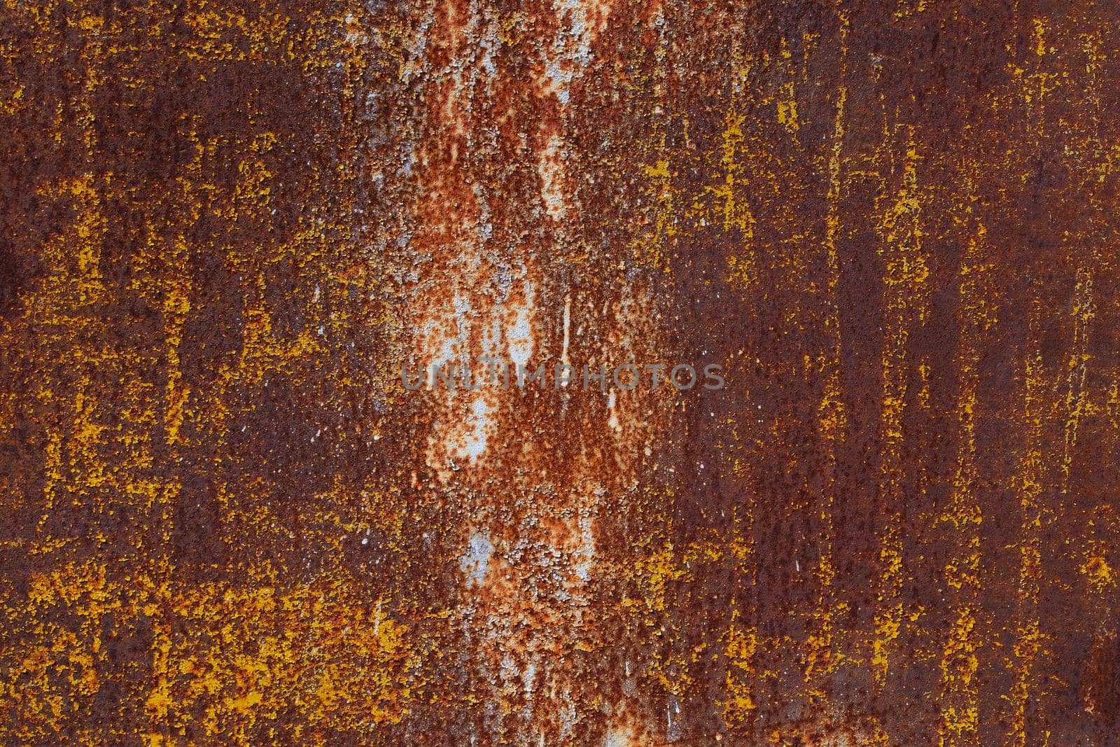 flat dry orange rusted iron surface close-up background and texture