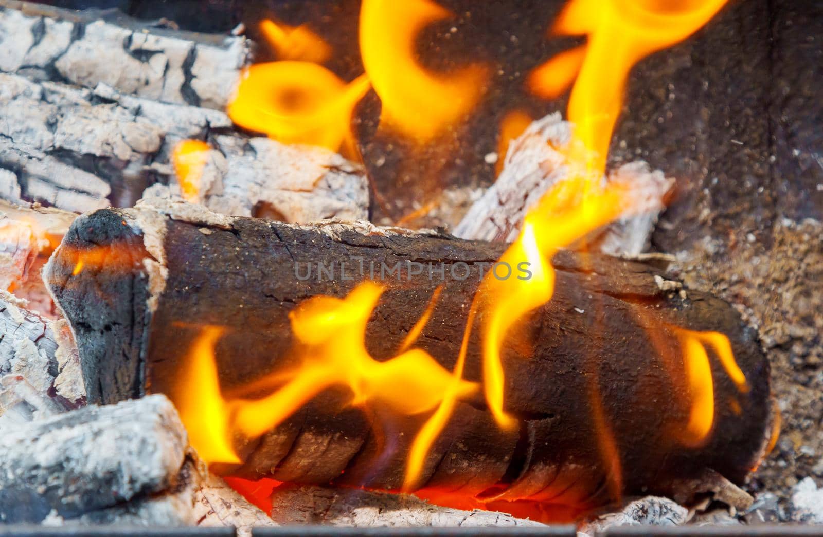 Wood Fire Close-Up by ungvar