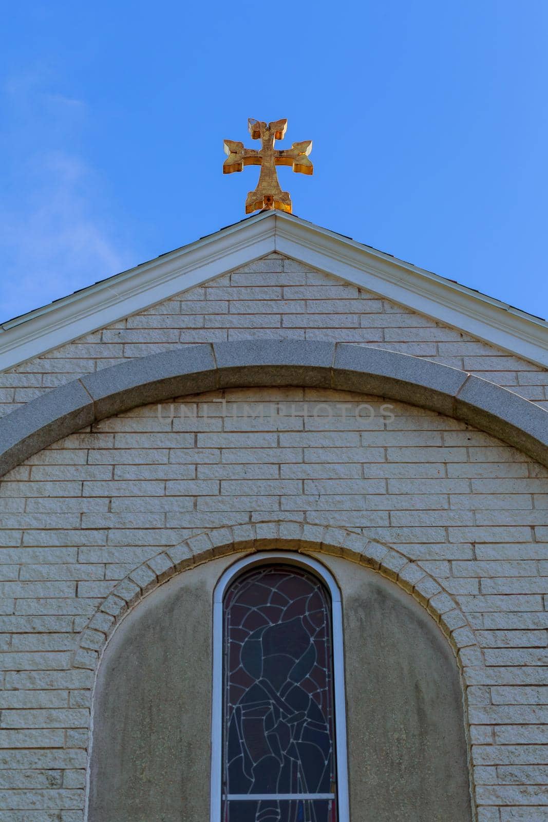 Apostolic Armenian church cross sky by ungvar