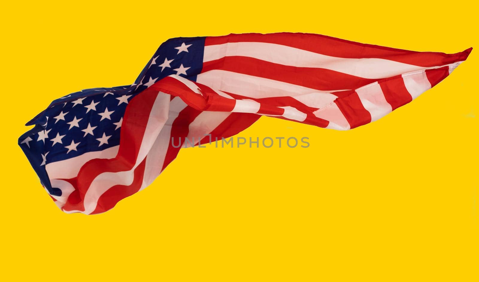 closeup of american flag on yellow background by Andelov13