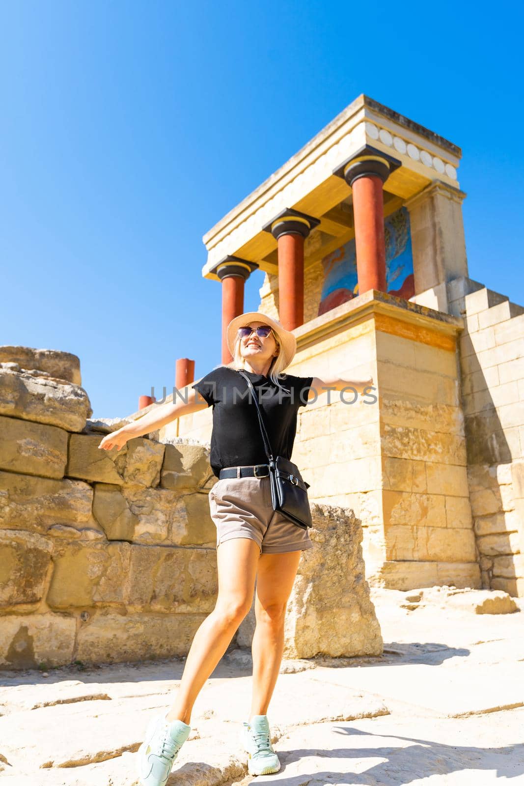 Knossos Palace ruin in sunny day, Crete, Greece
