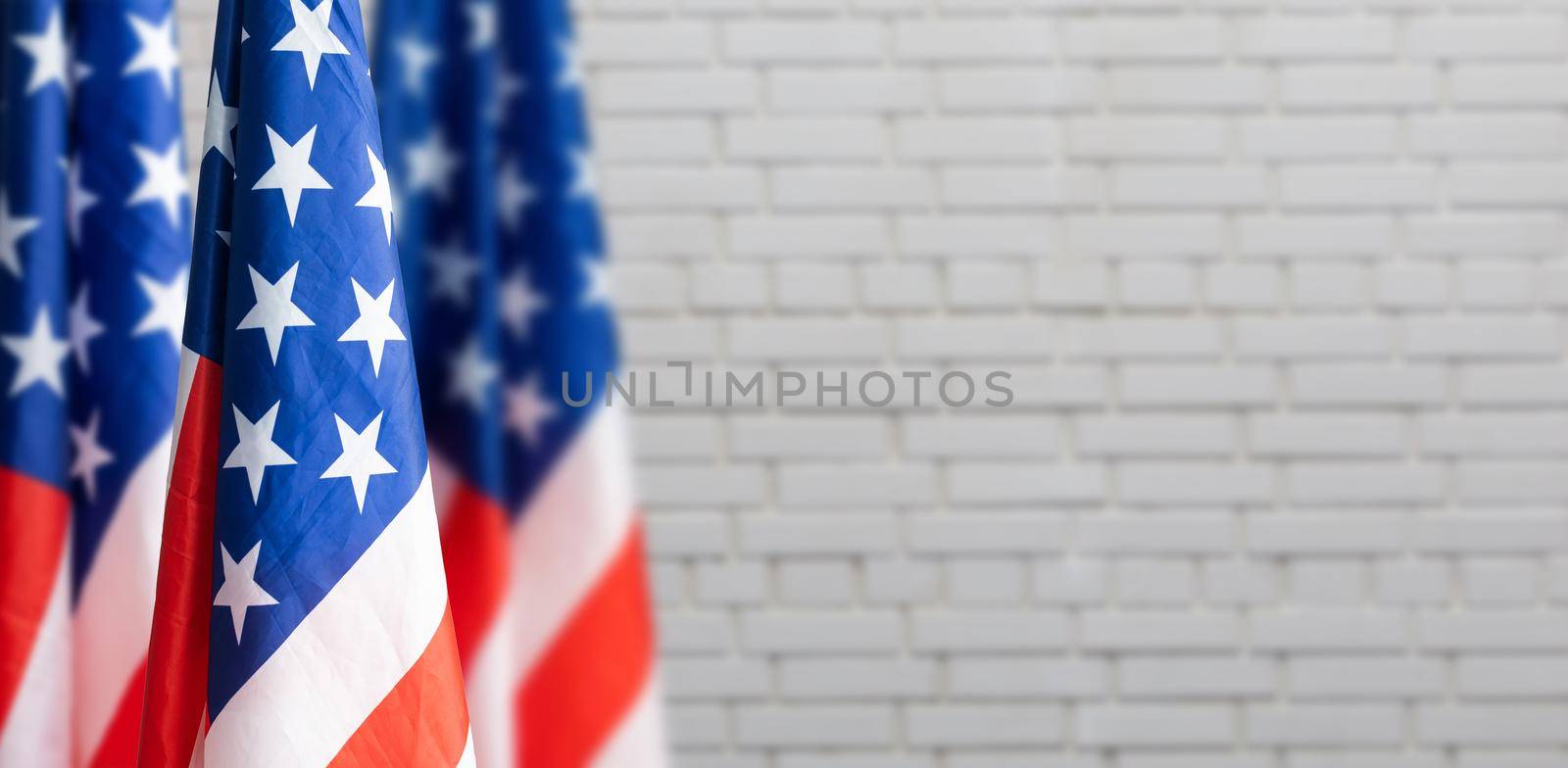 Presidents Day abstract wavy USA colors background with stars