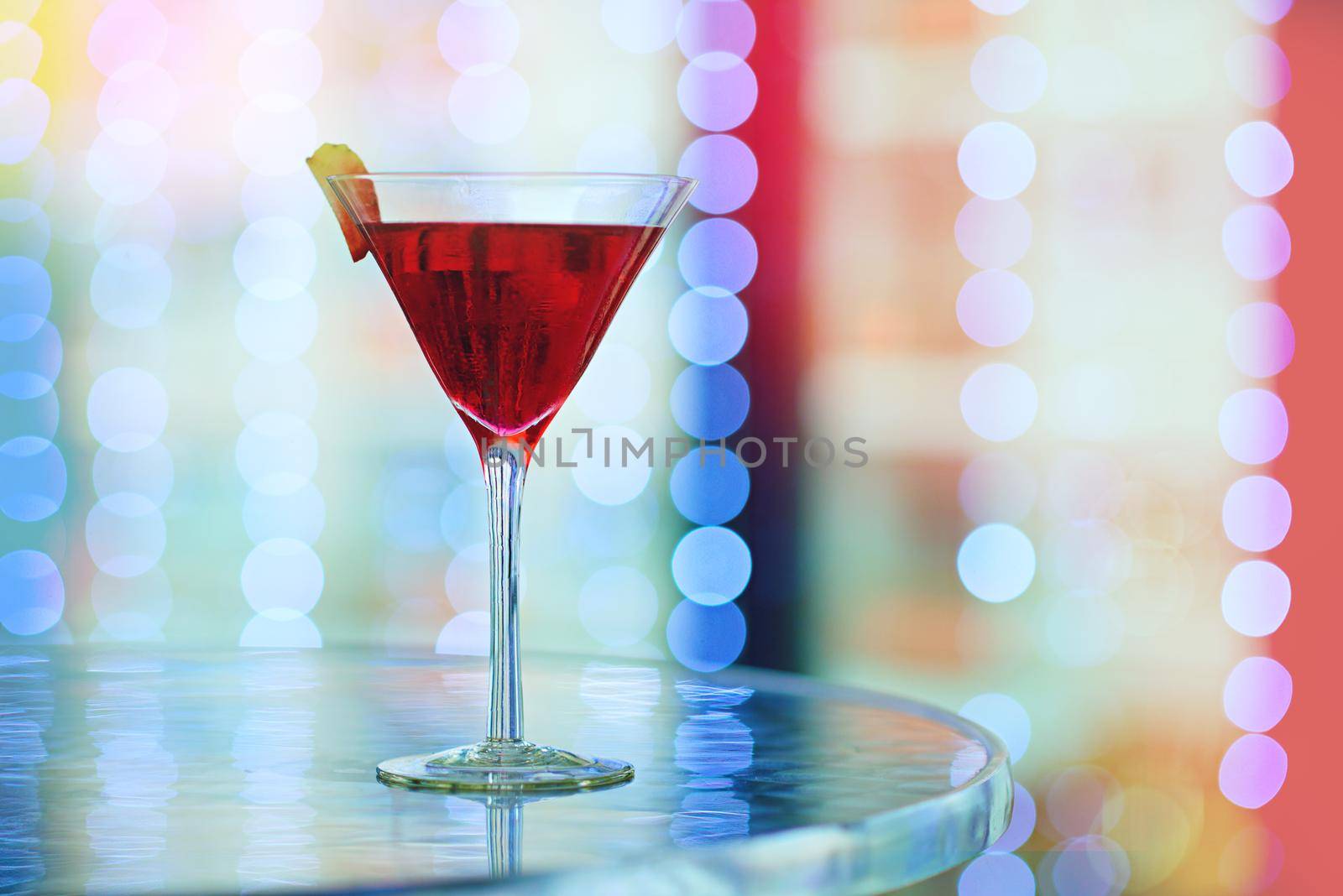 Shot of a cocktail on a table in a nightclub.