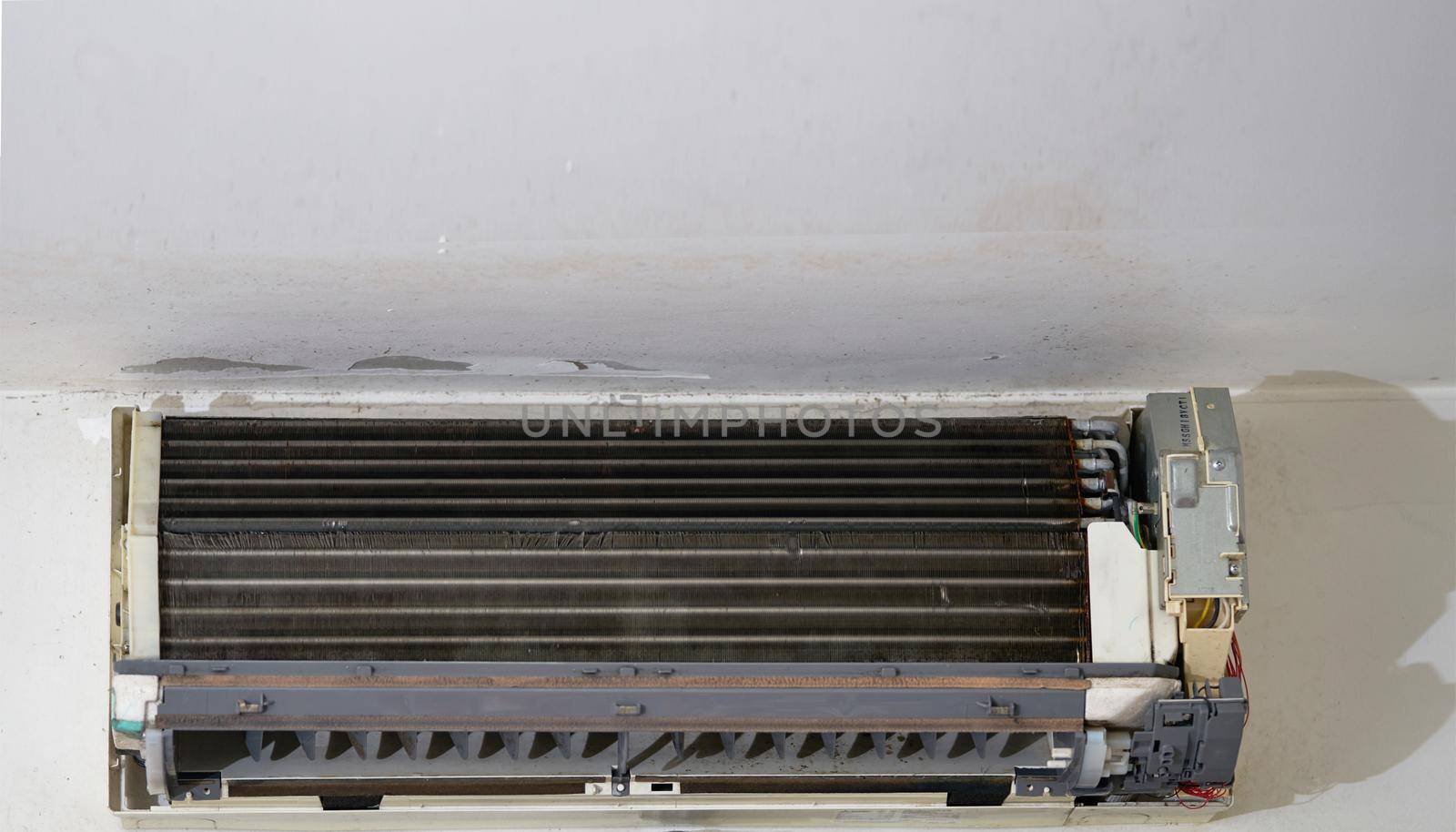 Air condition inside by disassemble part for check and maintainance