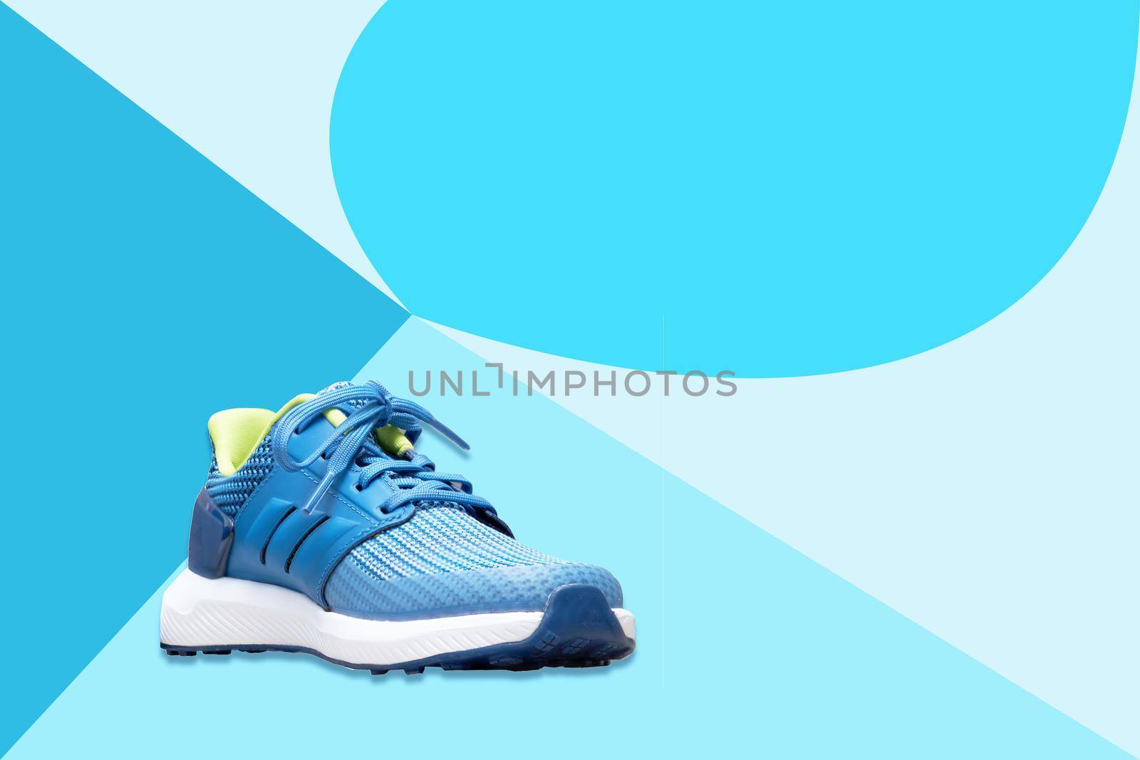 sport running shoe on floor for fitness and exercise concept with graphic