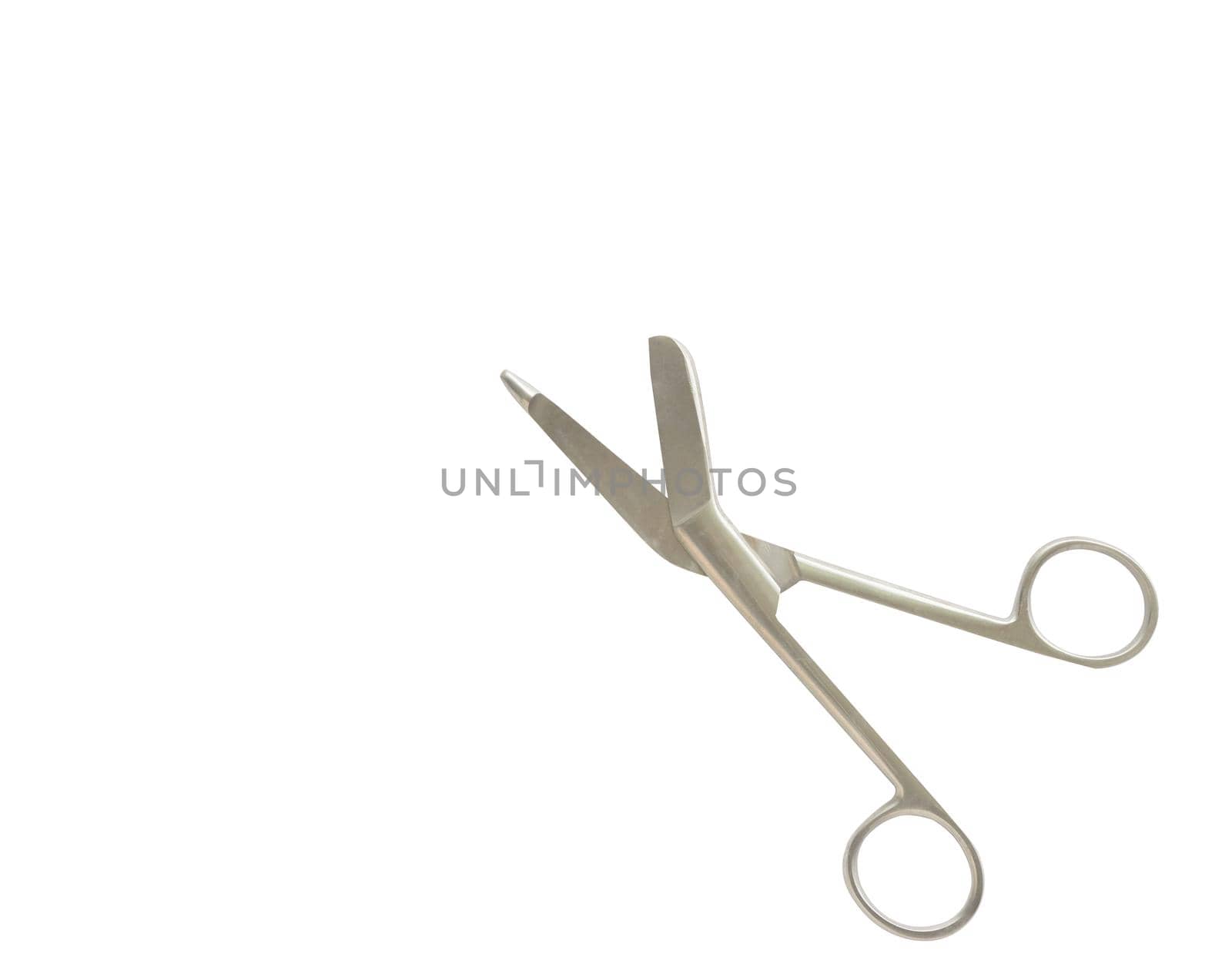 Gauze cutter or scissors in isolated white background,oprend