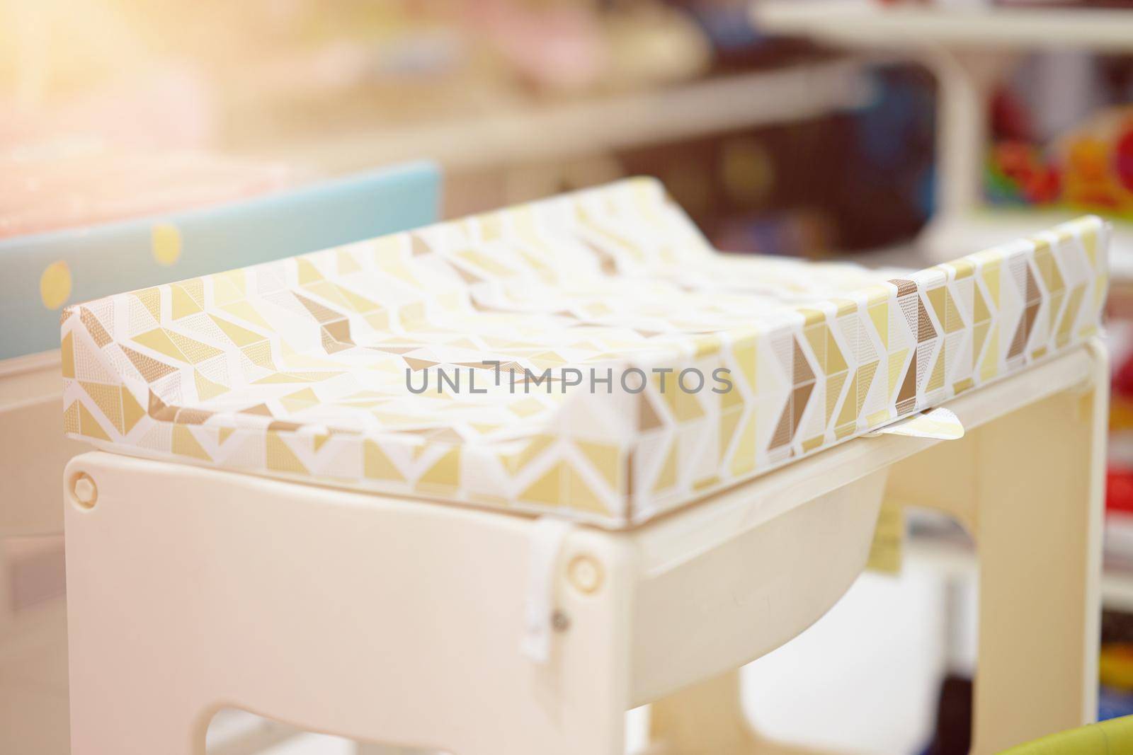 baby changing diapper or pad table with sun