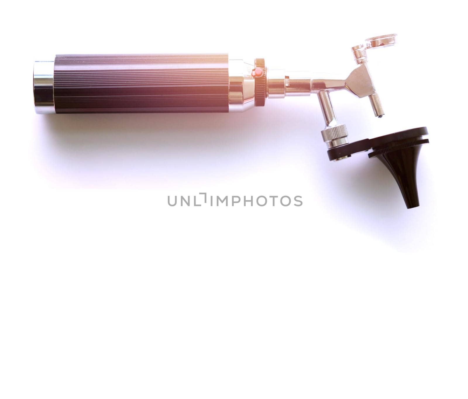 Otoscope and hammer jerk on floor ,top view