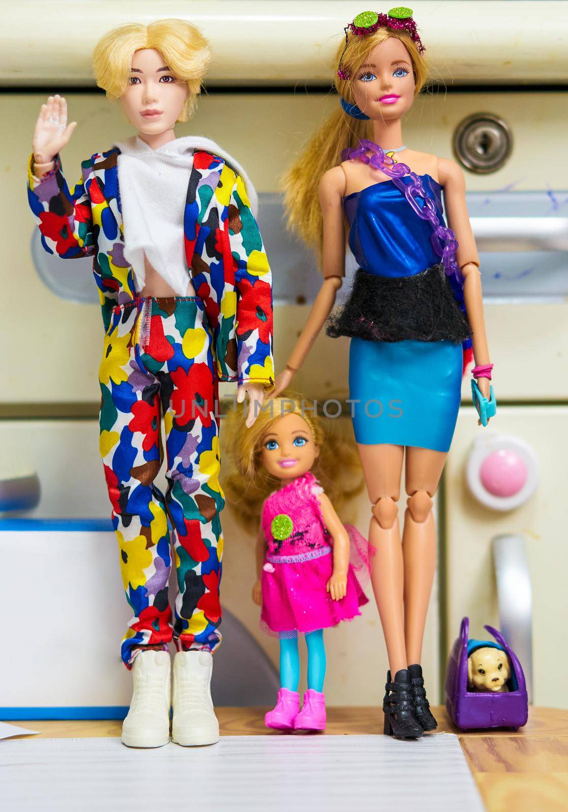 Bangkok,Thailand,Jan 6 2021-Barbie doll in family set