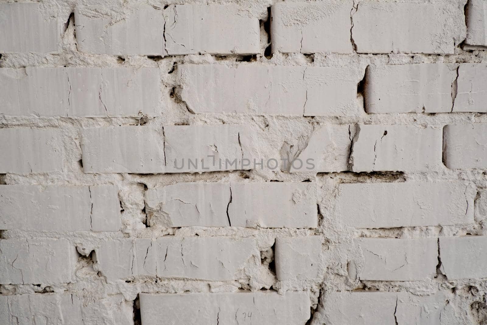 Texture background concept, old white brick wall. by leonik