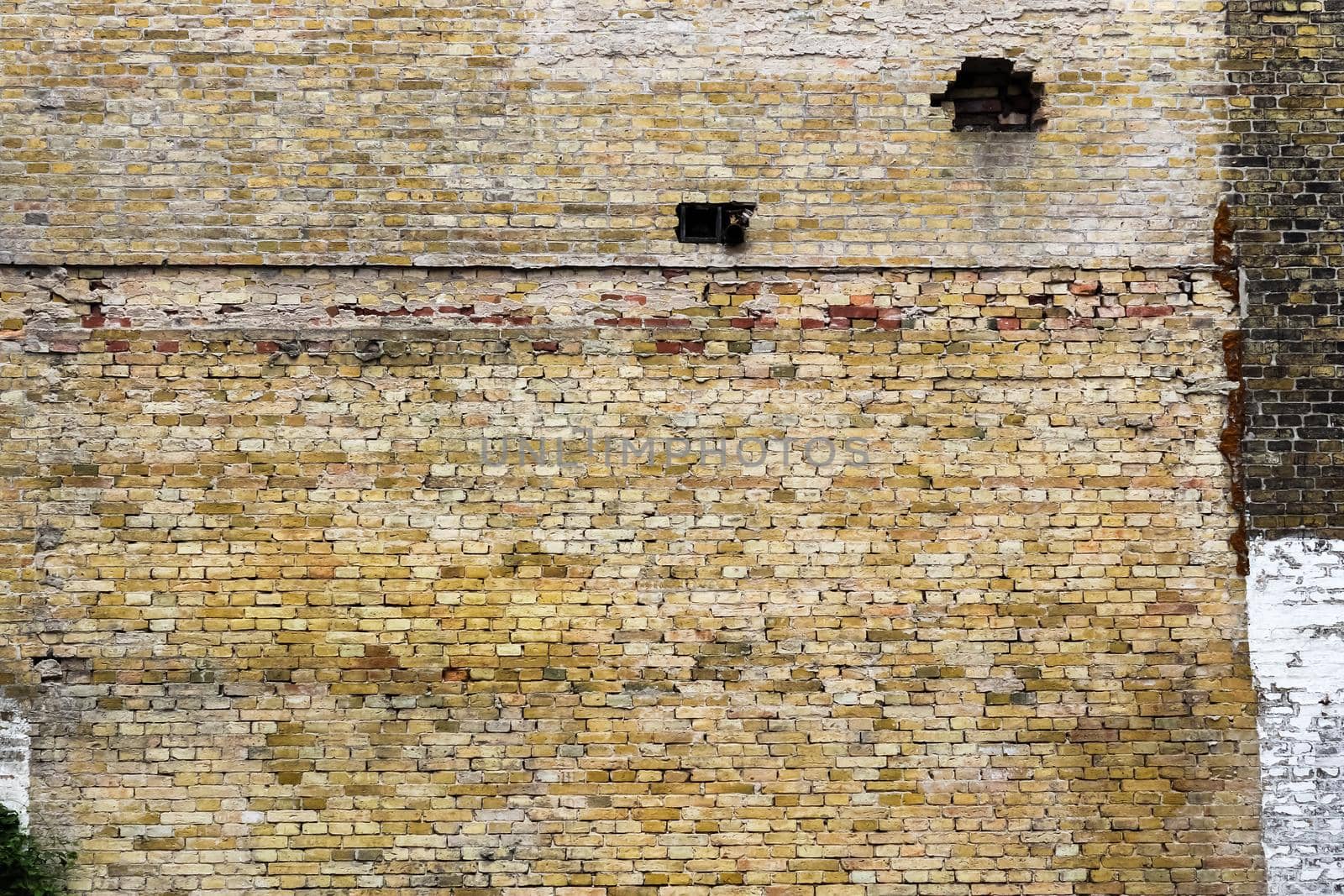 Old brick wall. Texture of old weathered brick wall panoramic background by MP_foto71