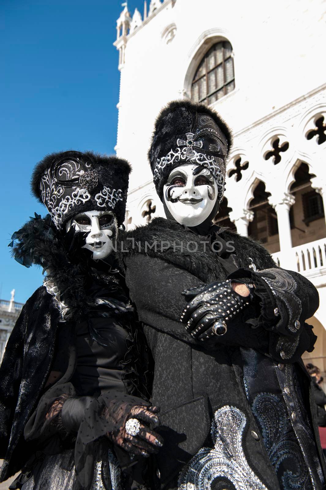 VENICE, ITALY - Febrary 22 2020: The masks of the Venice carnival 2020