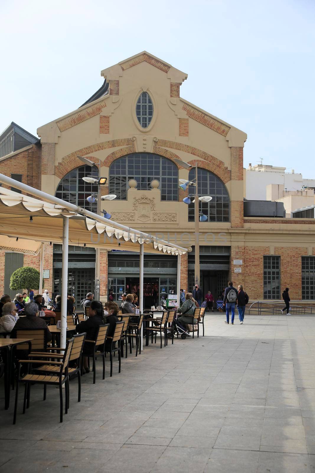 Entrance and facade of the Central Market in Alicante by soniabonet