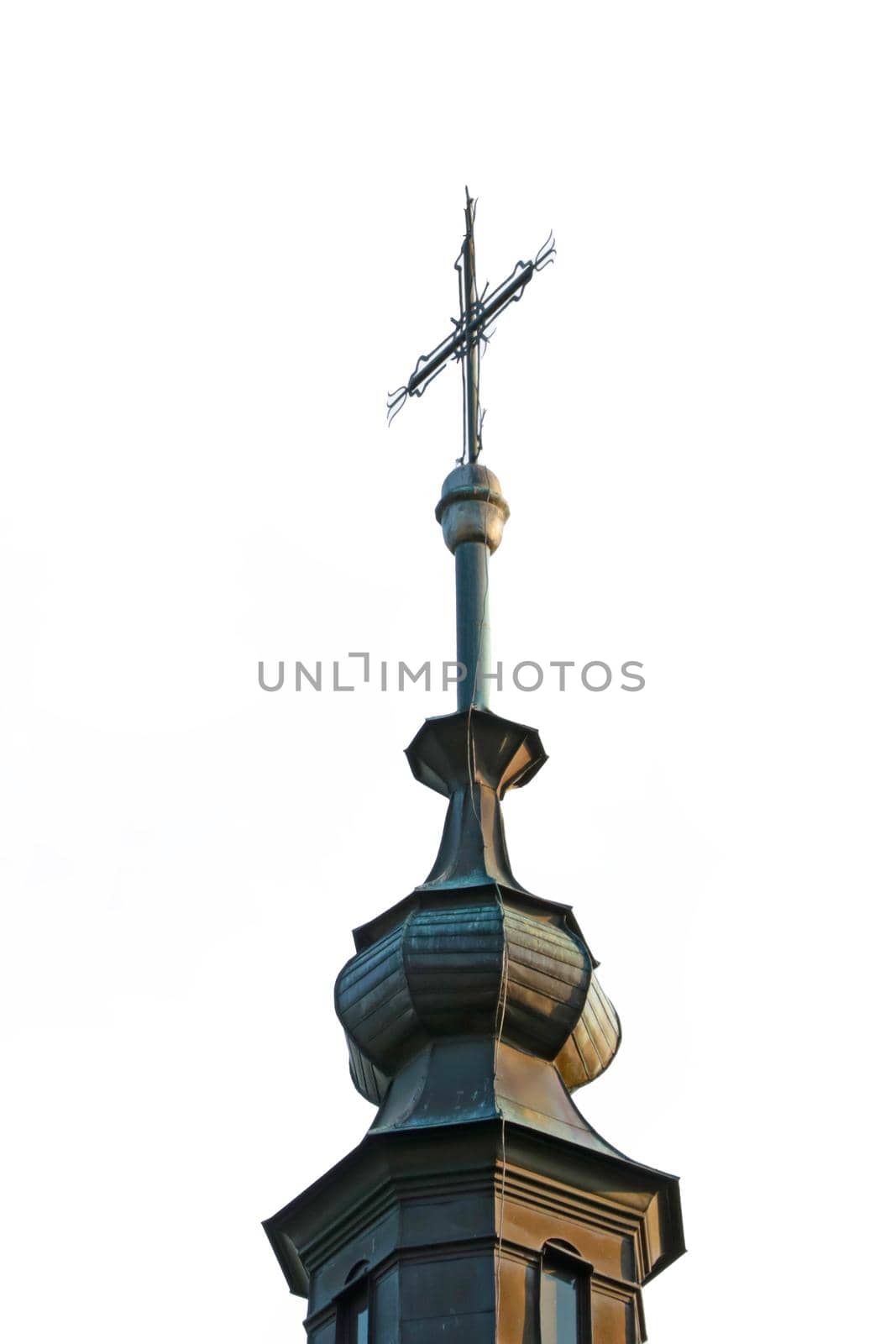 The dome of the church or church on a white background