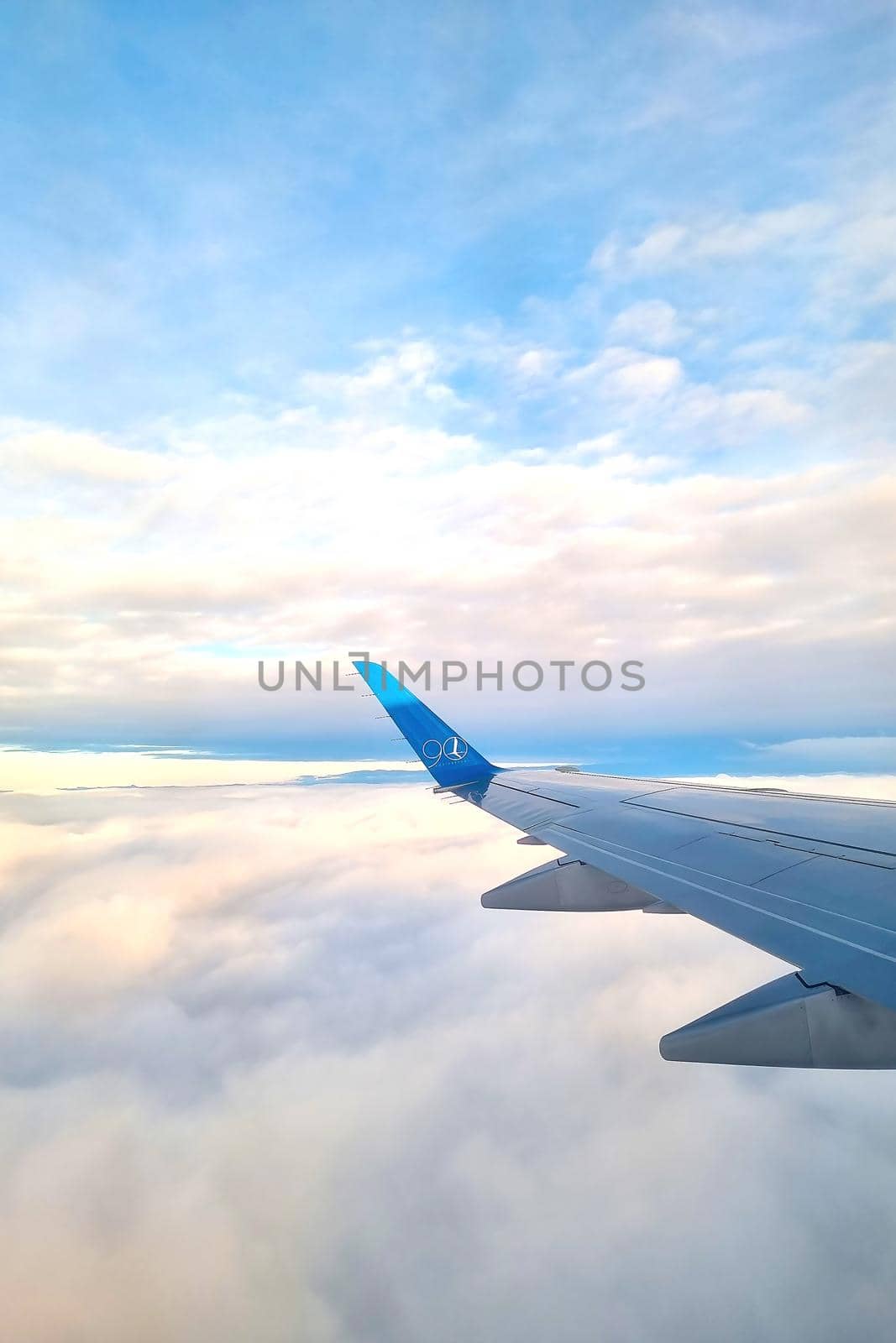 London, United Kingdom, February 4, 2022: beautiful view of the clouds from a flying plane