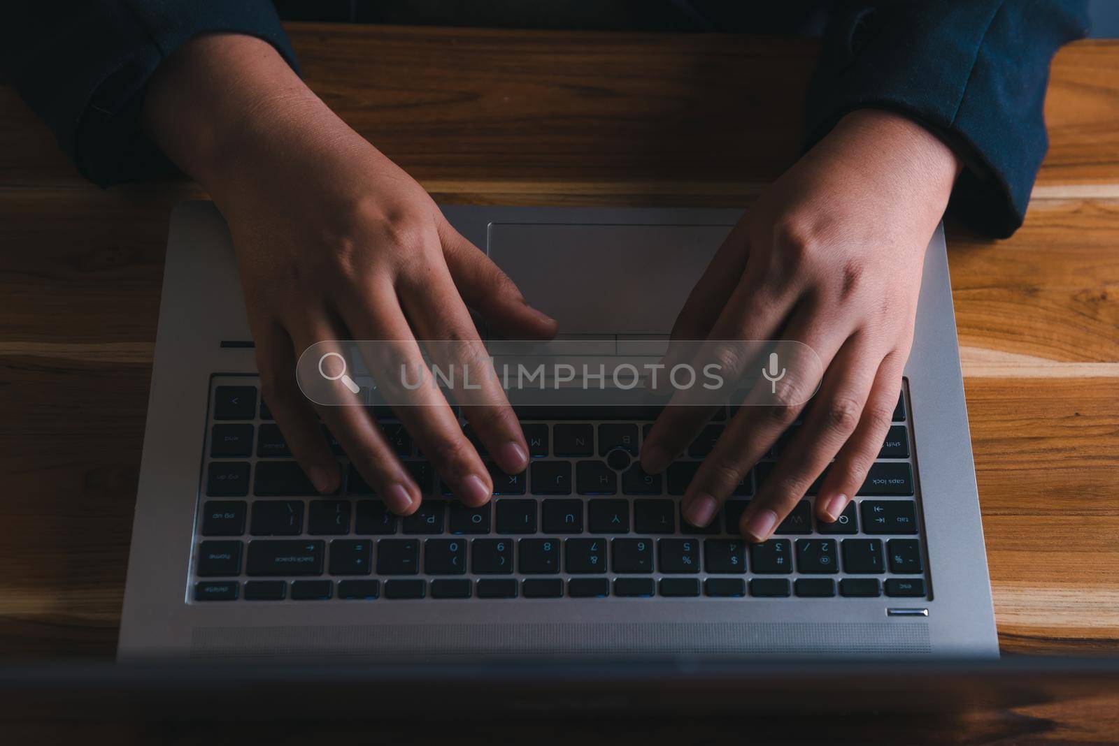 Technology Search Engine for Optimization Data Analysis Searching. Woman's Hands Using Laptop for Search Information on Device Online Network System. Technology Search Browsing for Communication 