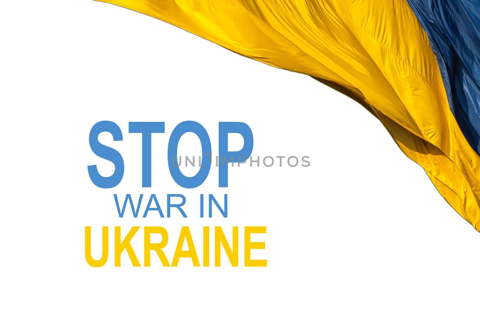 stop war in Ukraine banner illustration. by Andelov13