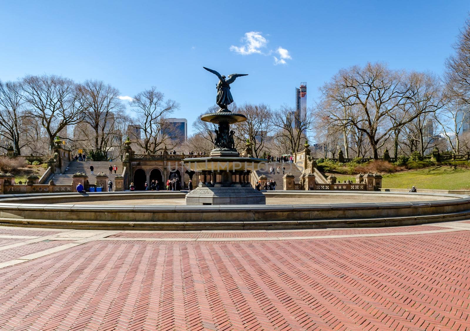 Bethesda Fountain with Angel of the Waters Sculpture, Central Park New York by bildgigant