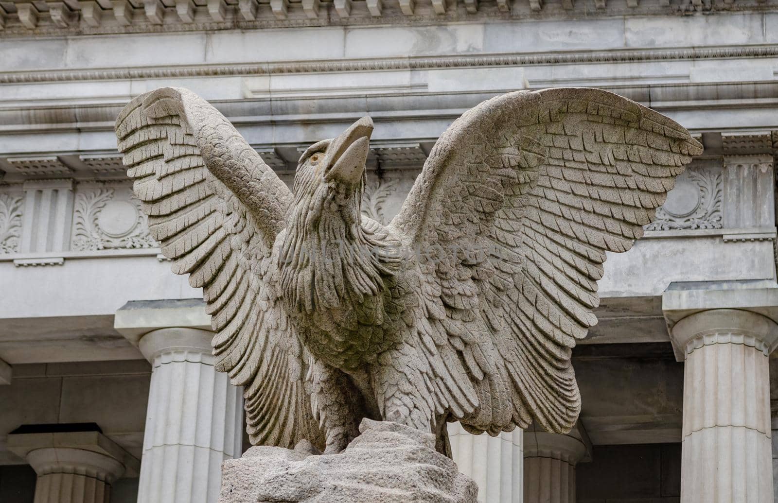 Eagle at General Grant National Memorial, Riverside Park, New York City, close-up by bildgigant