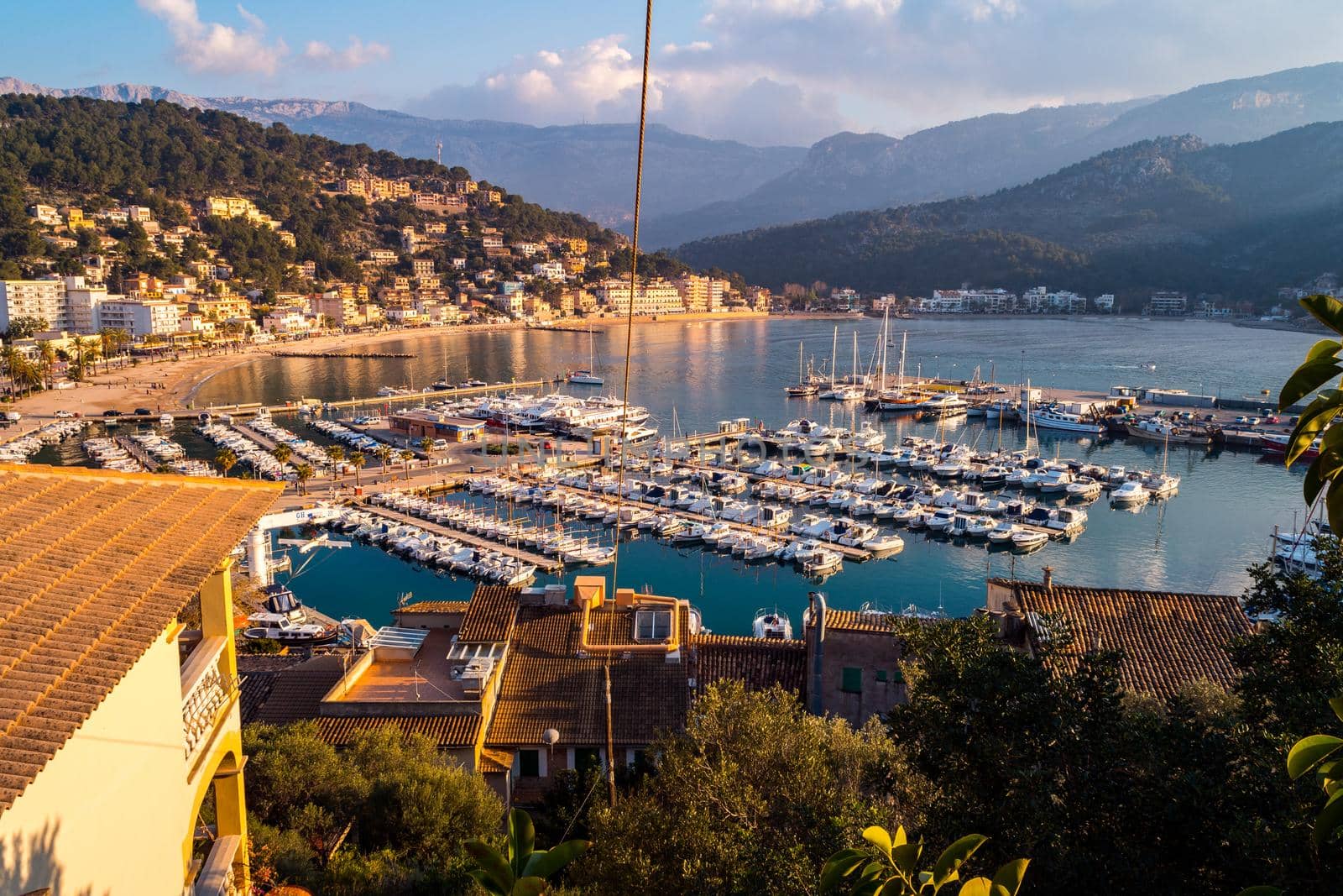 Port de Soller at sunset, Majorca