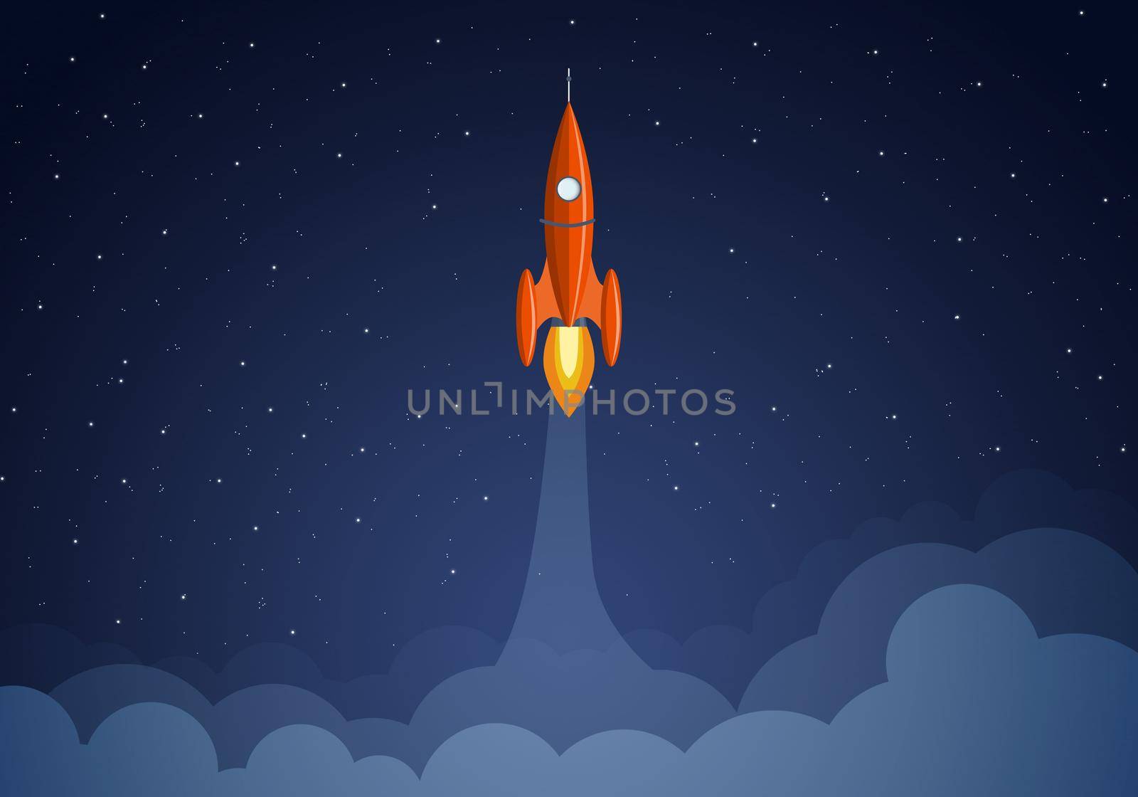 Rocket takes off into outer space by adam121