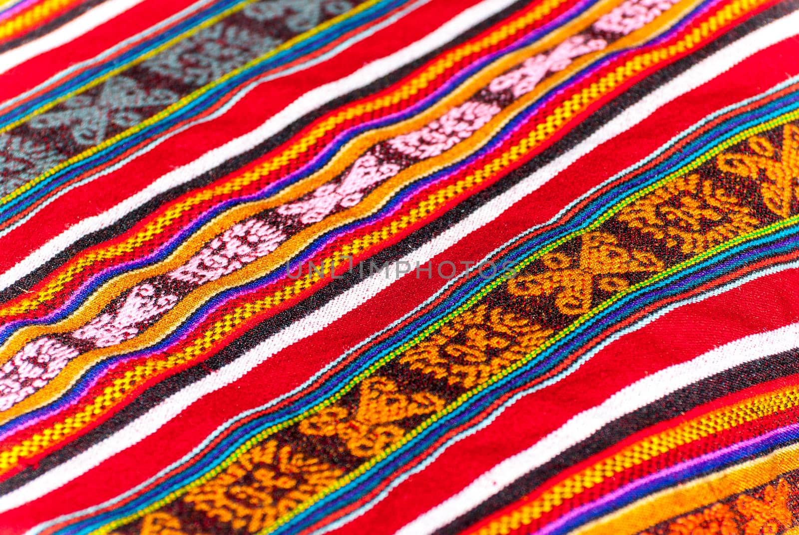 Colorful peruvian rug background by bildgigant
