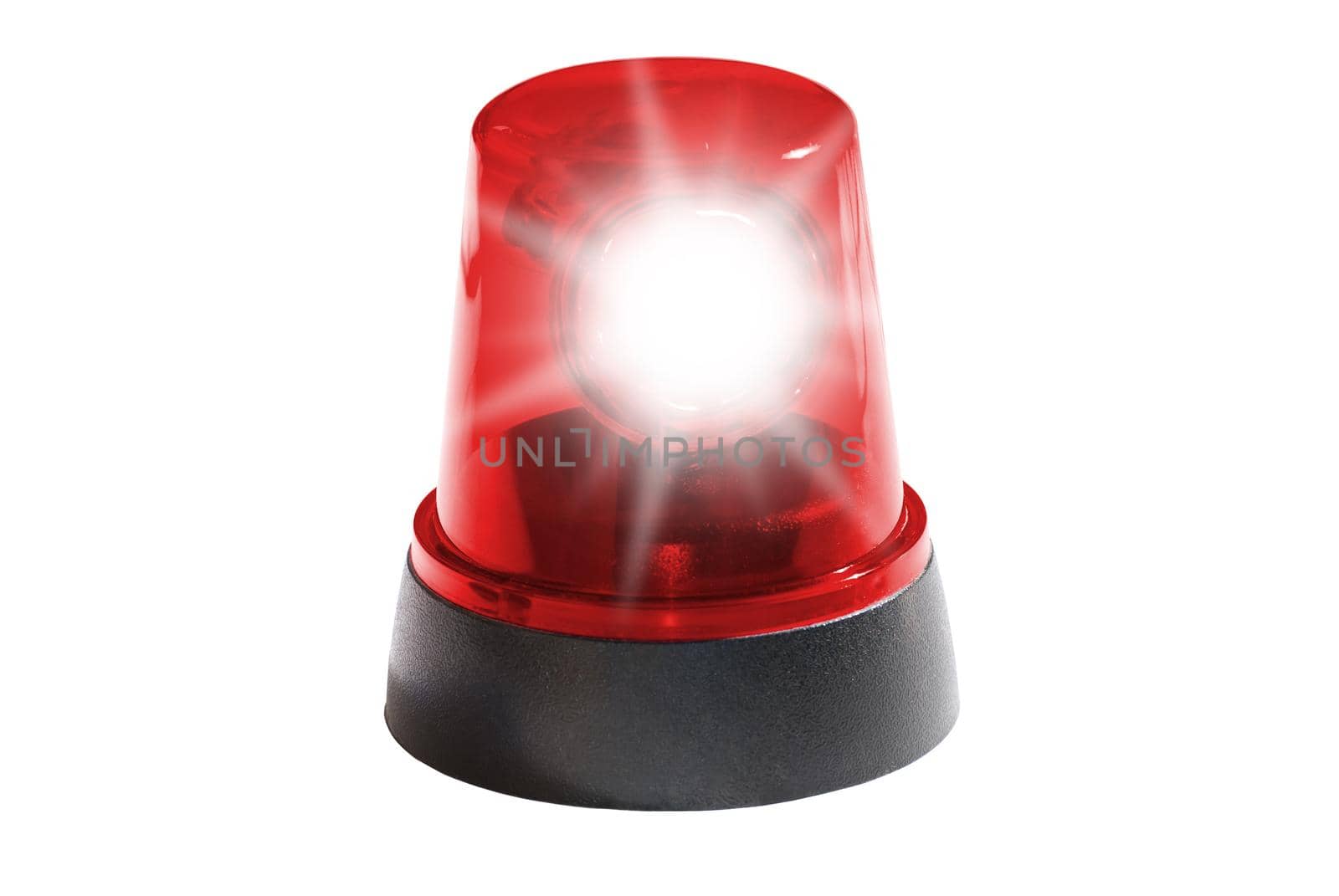 Red light isolated on white background
