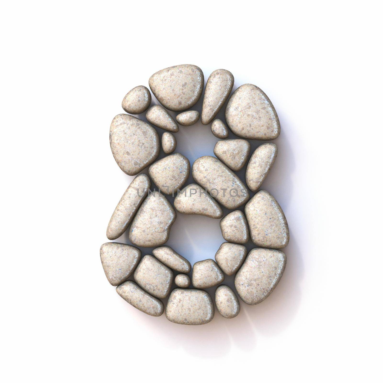 Pebble font Number 8 EIGHT 3D by djmilic