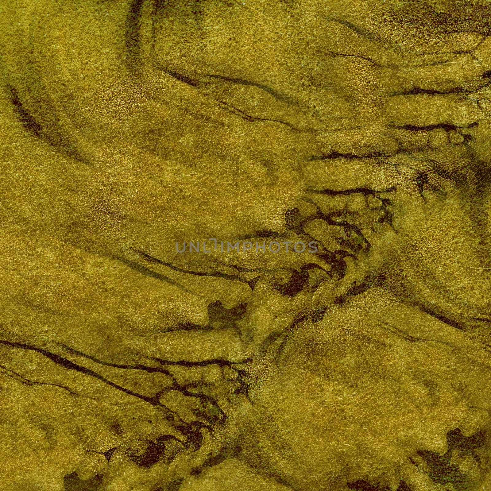 Abstract rough mustard-colored background with spots and irregularities on the surface