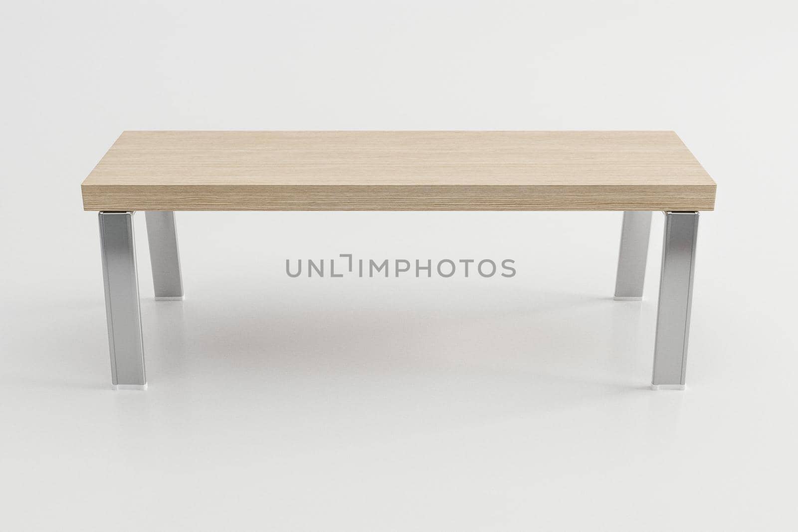 wooden bench isolated on white background 3d illustration