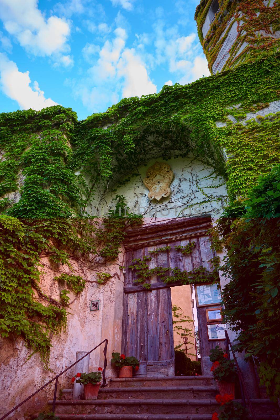 The Villa Cimbrone gate. Villa Cimbrone in Ravello Amalfi Coast Italy.