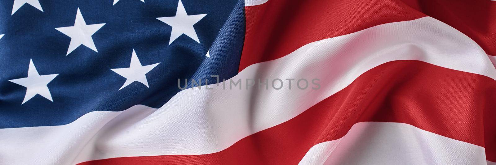 American flag as background. USA flag waving, long banner by Lazy_Bear