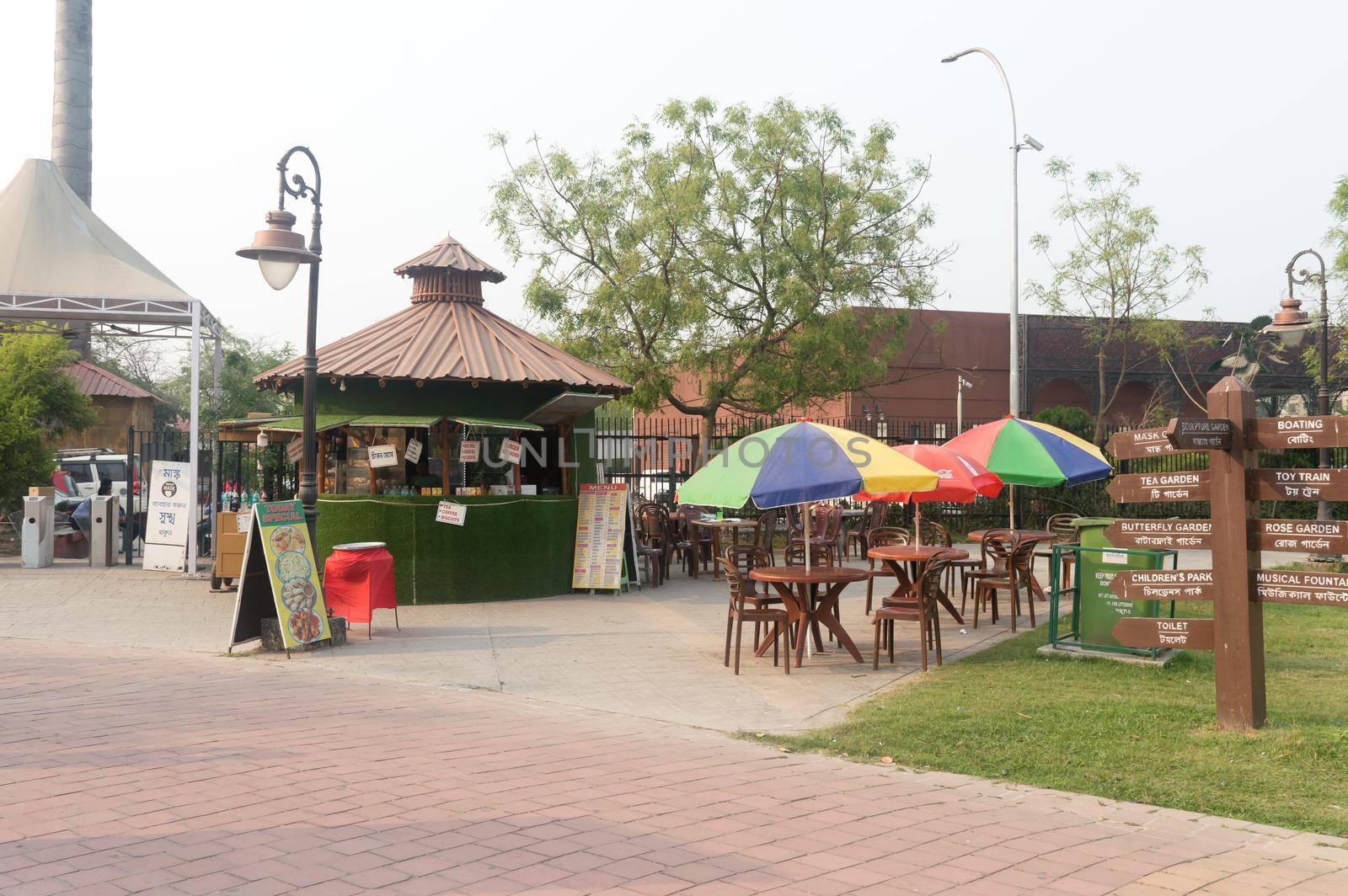 A Decorated open air fast food stall in Eco Tourism Park Kolkata, New Town, West Bengal India South Asia March 22, 2022 by sudiptabhowmick