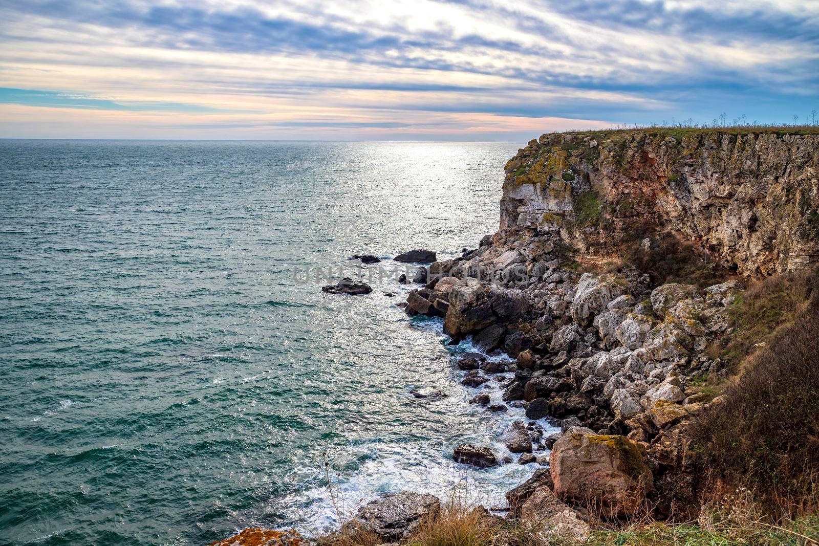 scenic raw nature landscape to the cliffs of the Black Sea, Bulgaria by EdVal