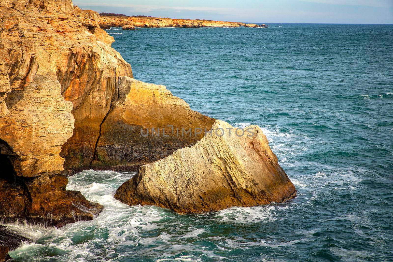 scenic raw nature landscape to the cliffs of the Black Sea, Bulgaria by EdVal