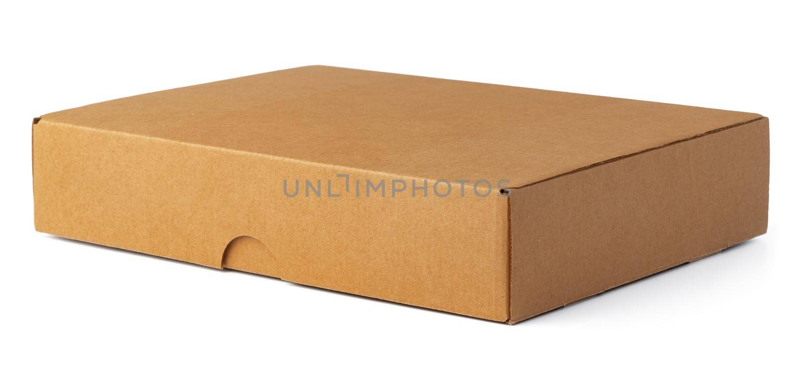 Brown cardboard box isolated on white background by Fabrikasimf