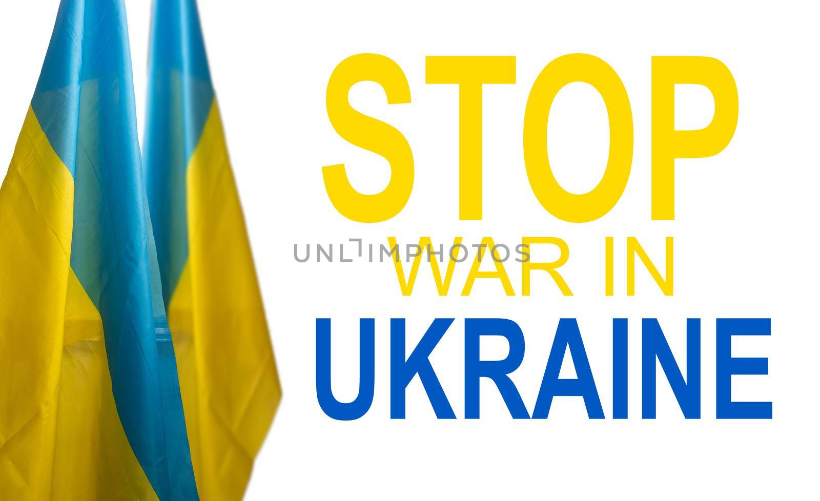 stop war in Ukraine banner illustration. by Andelov13