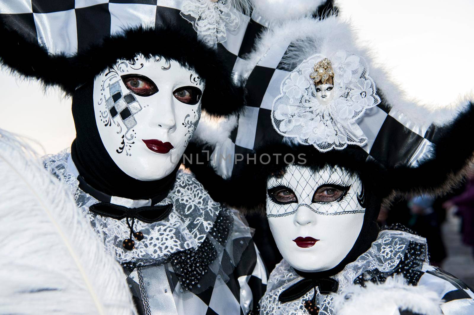 VENICE, ITALY - Febrary 21 2020: The masks of the Venice carnival 2020