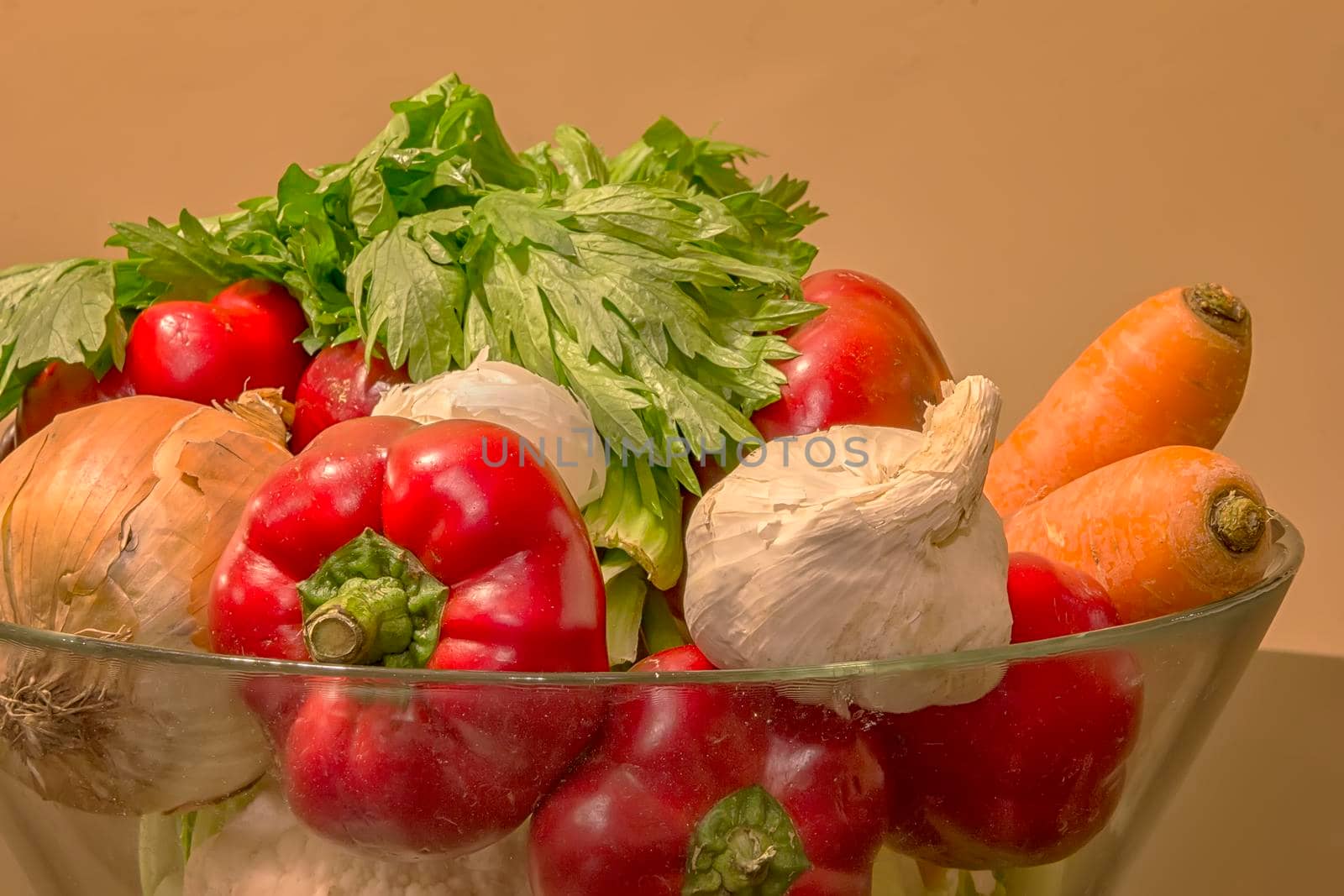 Vegetables in a bowl prepared for salad by EdVal