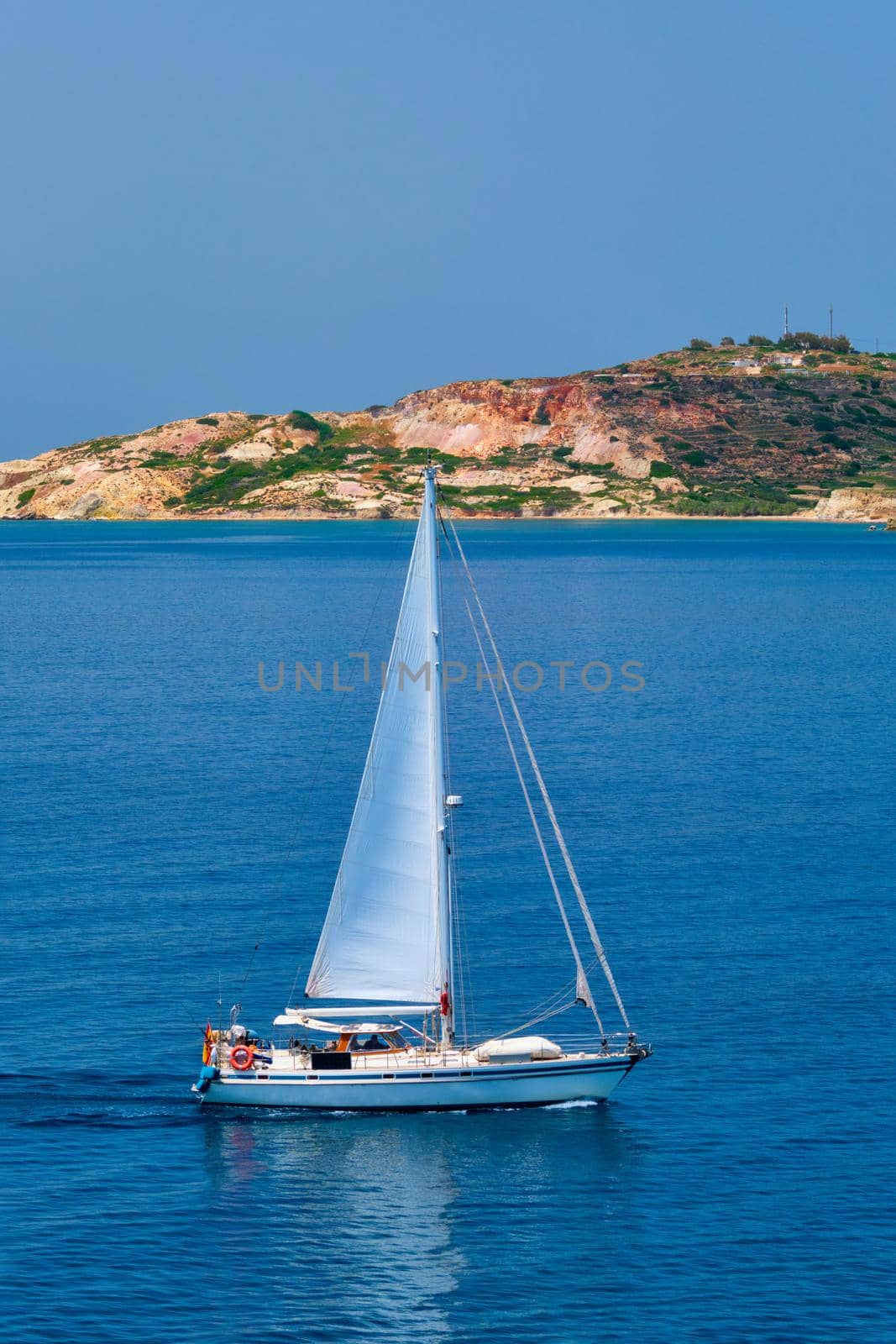 Yacht boat in Aegean sea near Milos island , Greece by dimol