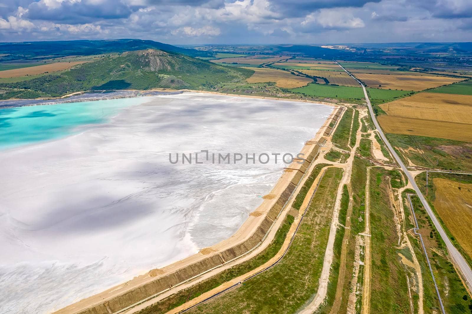 Aerial top view of a factory garbage dump. Waste Disposal Facility. by EdVal