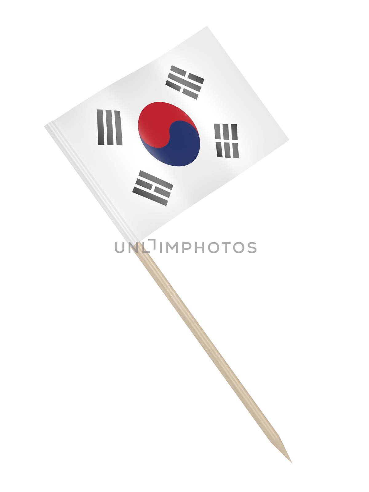 Flag of South Korea toothpick, isolated on white background