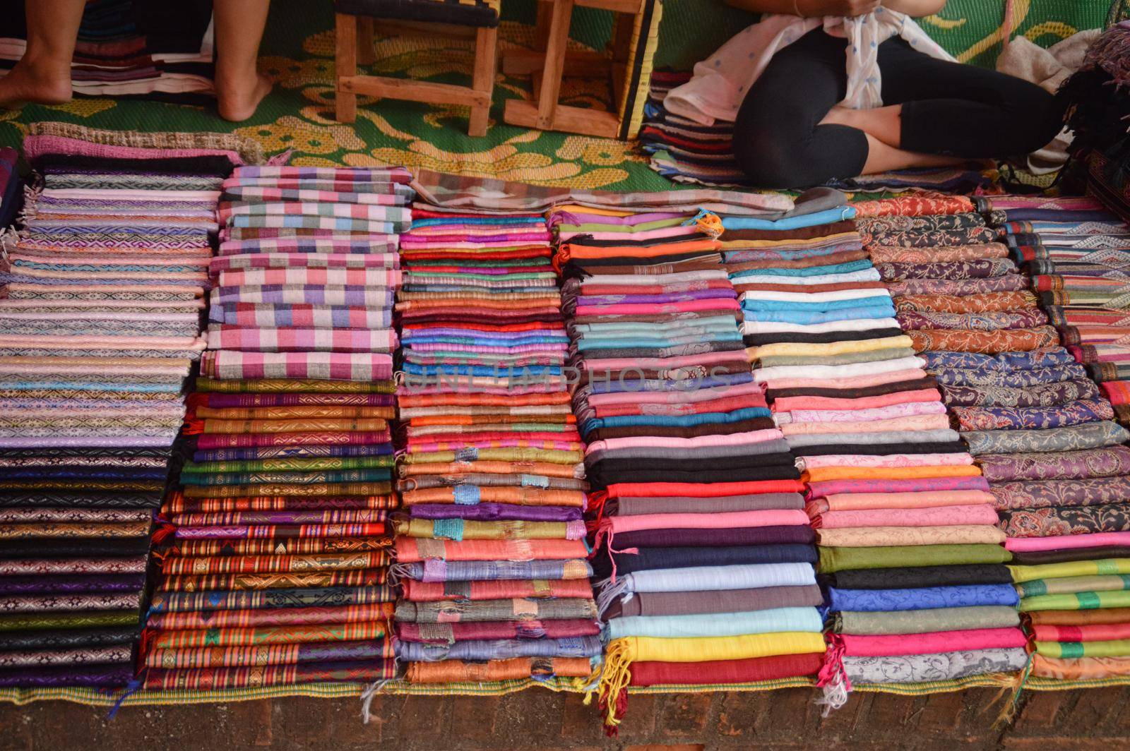 Popular souvenirs sold to tourist in the famous night market of Luang Prabang, Laos