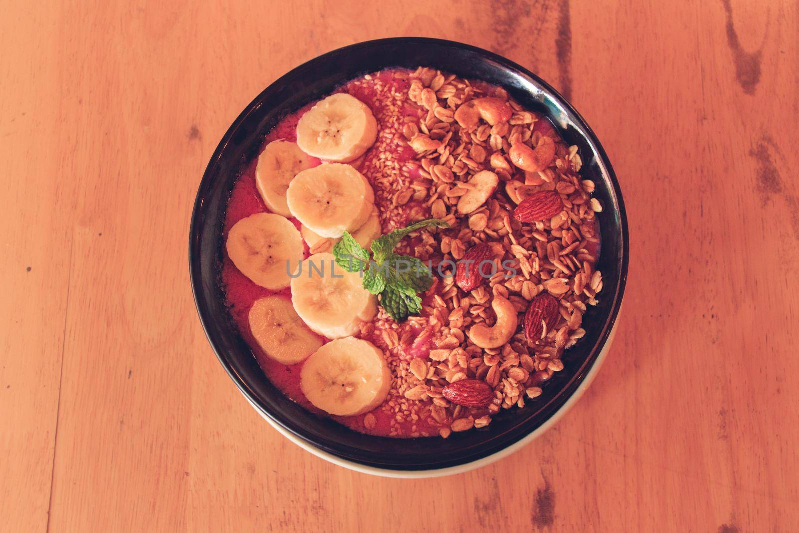 Top View of a Vegan Smoothie Bowl by Sonnet15