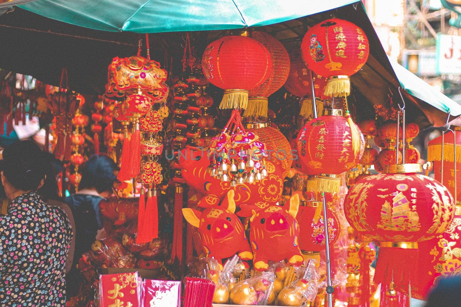 Chinese lanterns sold in Chinatown for the Lunar New Year celebration
