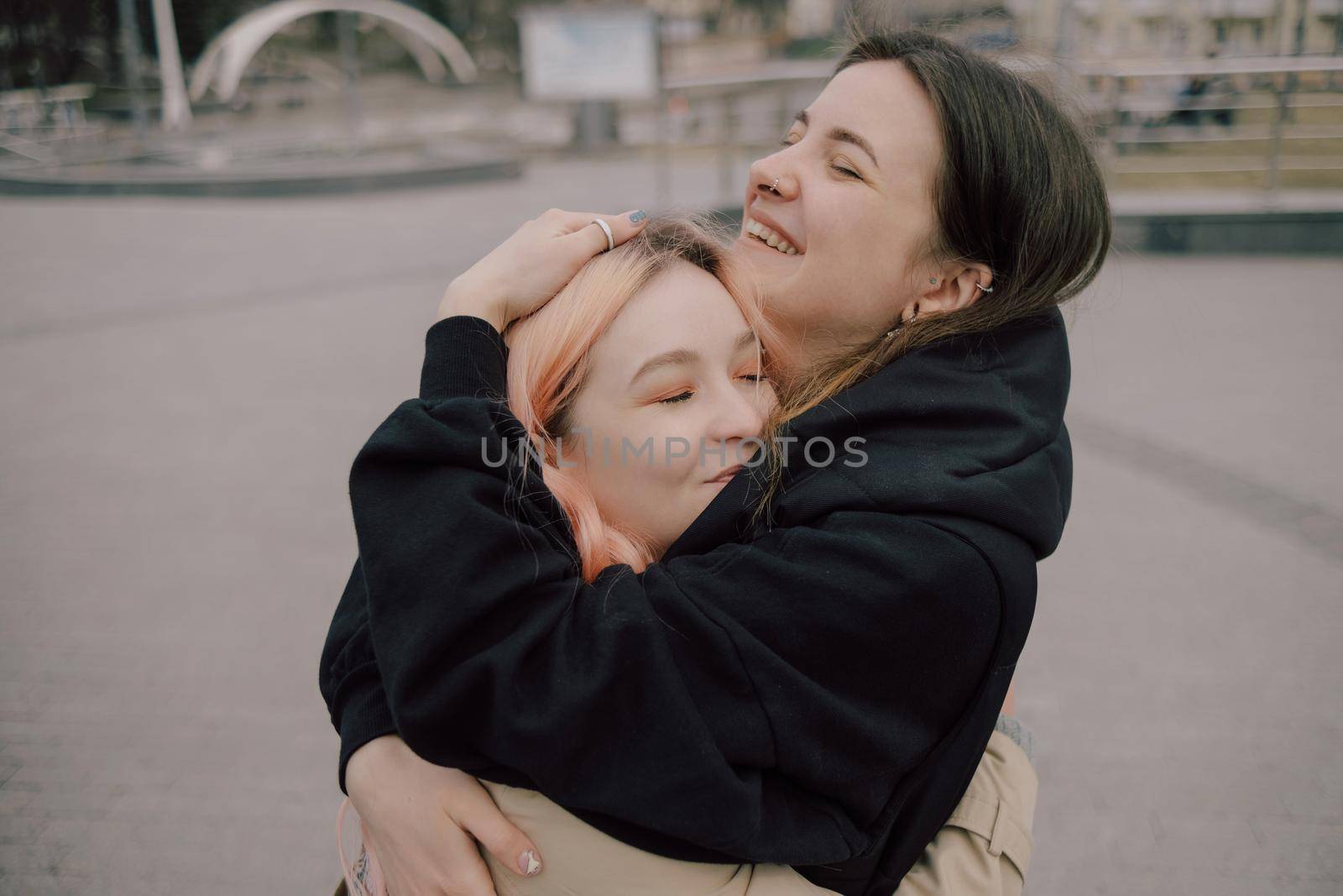 LGBT Lesbian couple love moments happiness concept